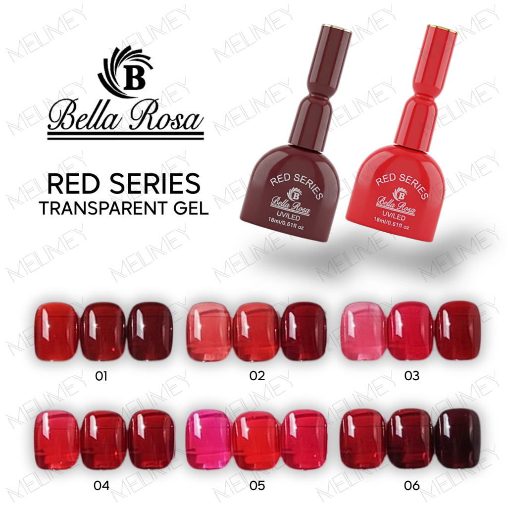ESMALTE EM GEL 18ML - BELLA ROSA (RED SERIES - TRANSPARENT)
