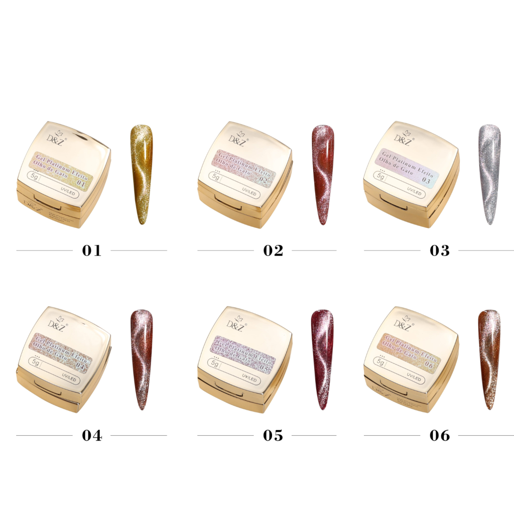 ESMALTE EM GEL MAGNÉTICO PLATINUM EFEITO OLHO DE GATO D&Z 5G