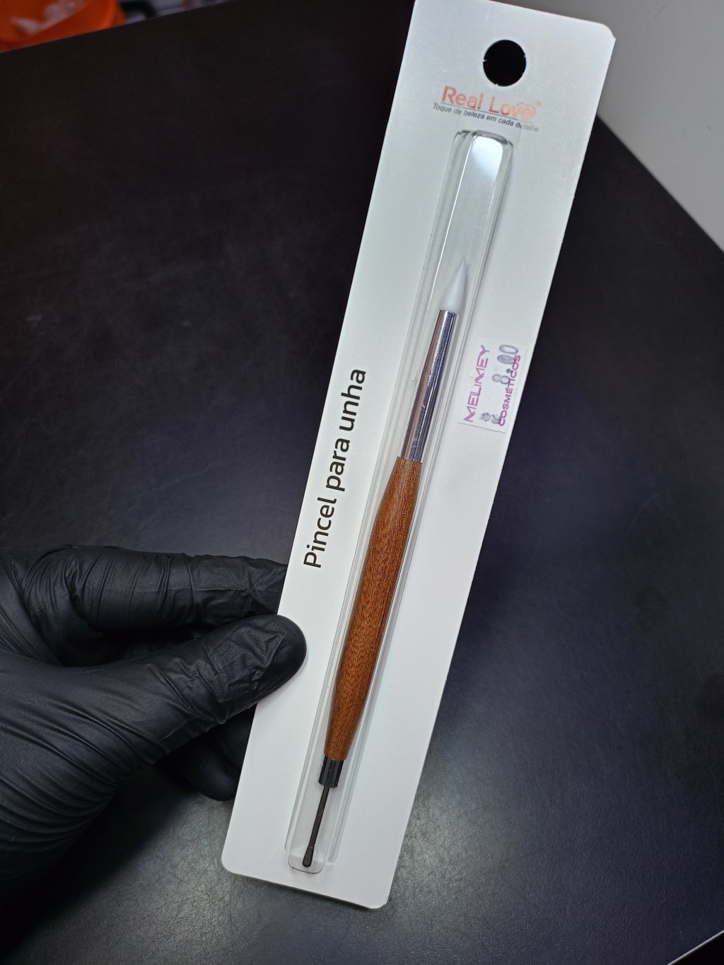 PINCEL DE SILICONE COM BOLEADOR REAL LOVE 