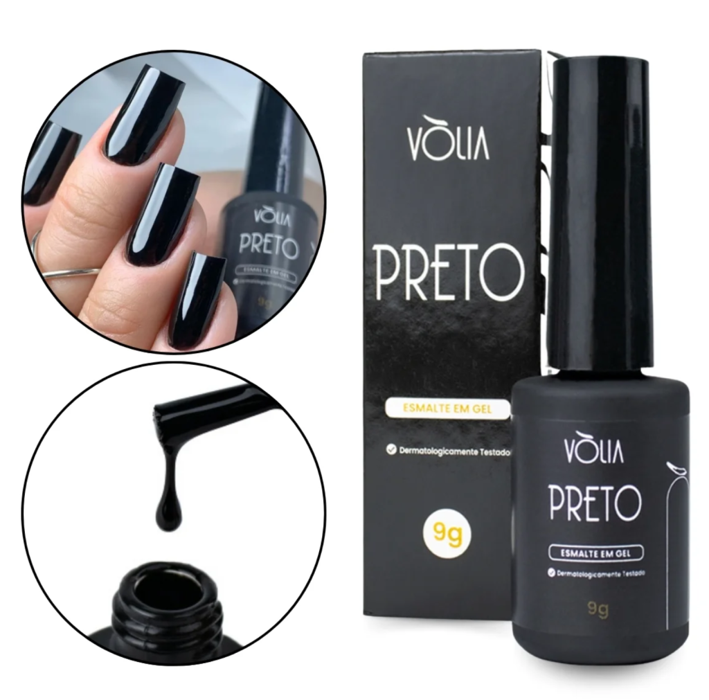 ESMALTE EM GEL PRETO VOLIA 9G
