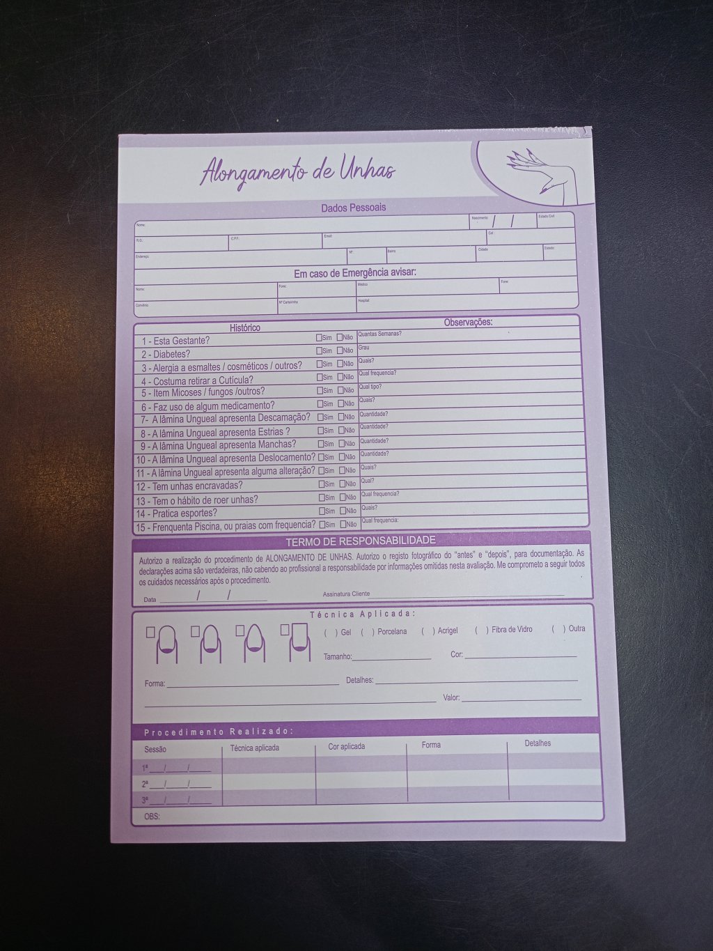 FICHA DE ANAMNESE - UNHAS 