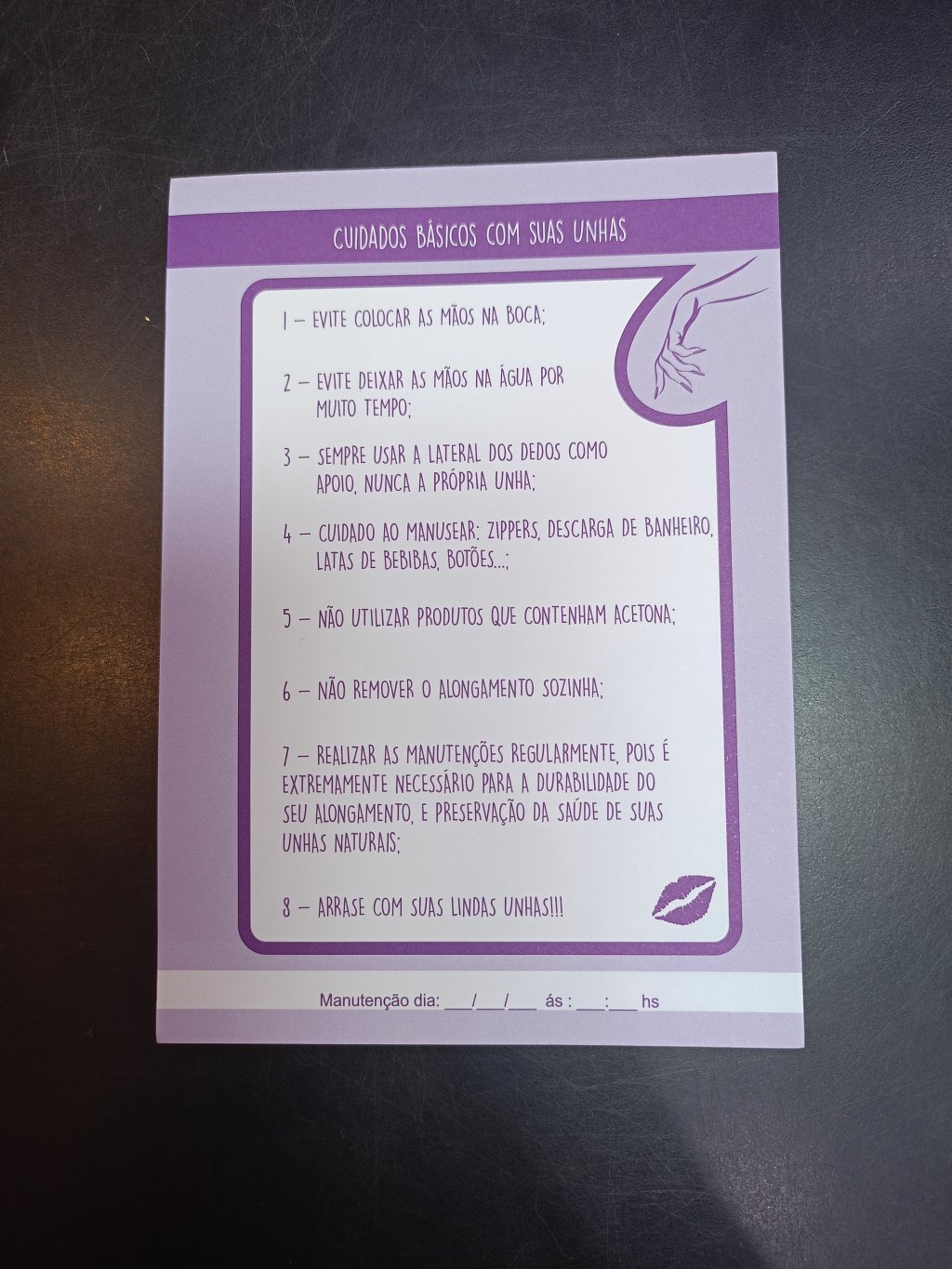 FICHA DE CUIDADOS - UNHAS 