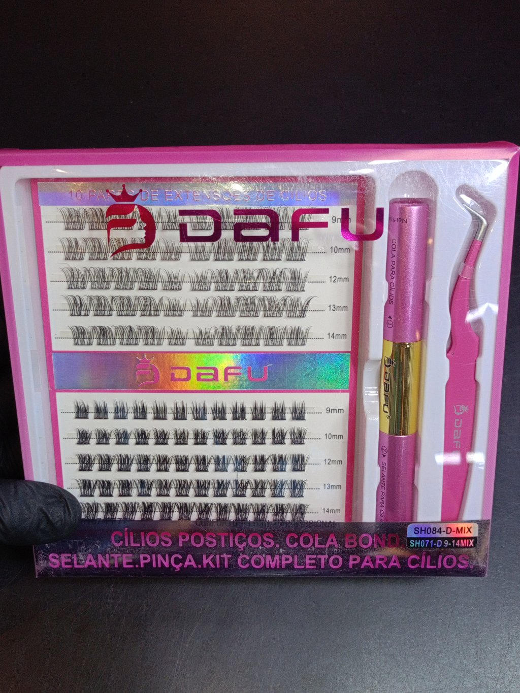 KIT CÍLIOS TUFINHO DAFU (C/ PINÇA E COLA) 