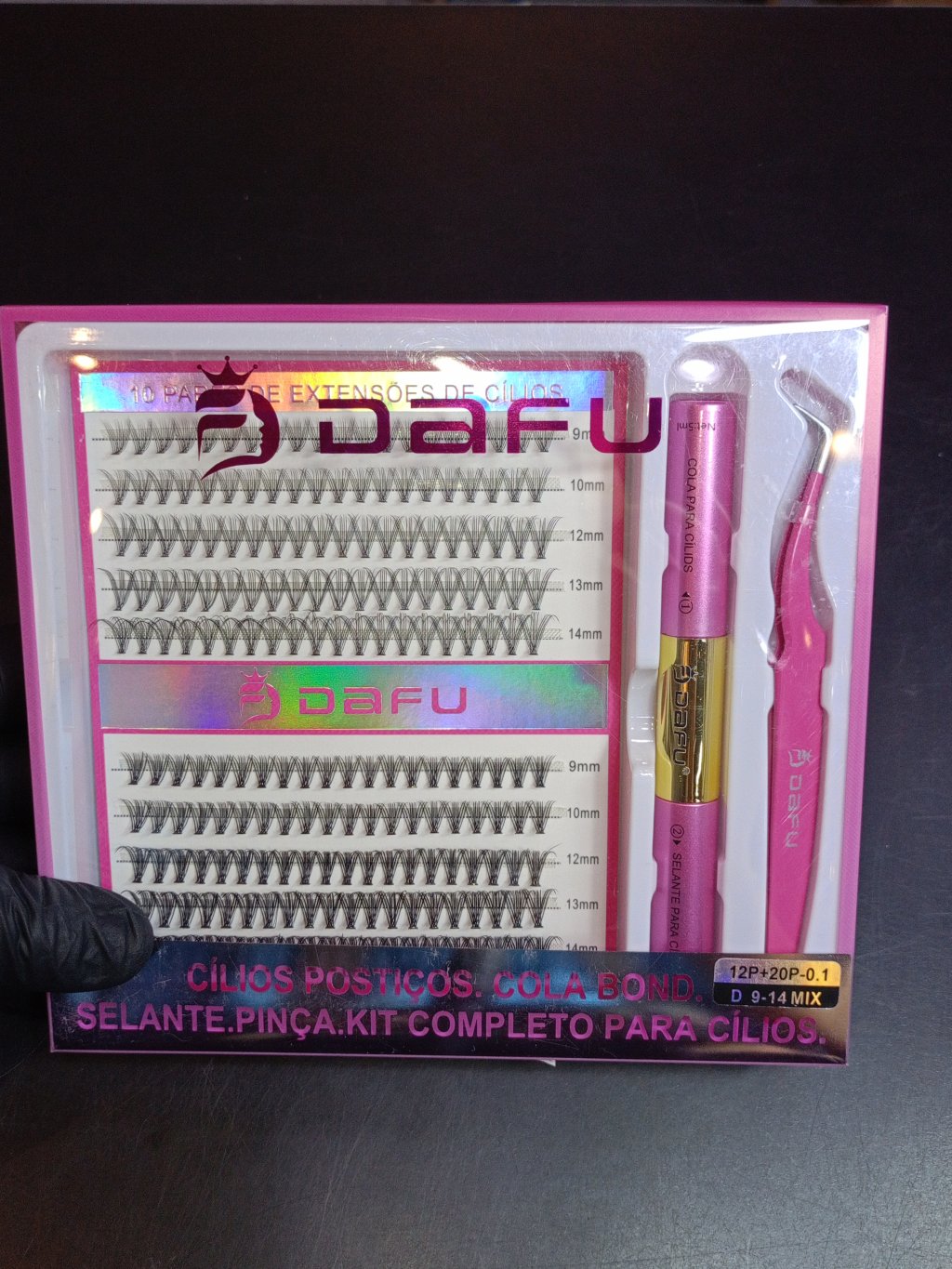 KIT CÍLIOS TUFINHO DAFU (C/ PINÇA E COLA) 