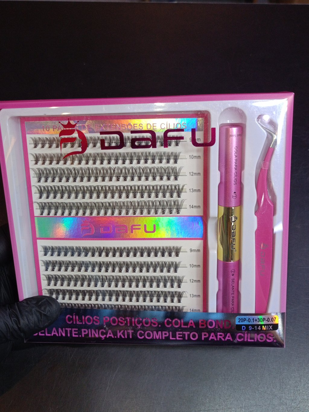 KIT CÍLIOS TUFINHO DAFU (C/ PINÇA E COLA) 