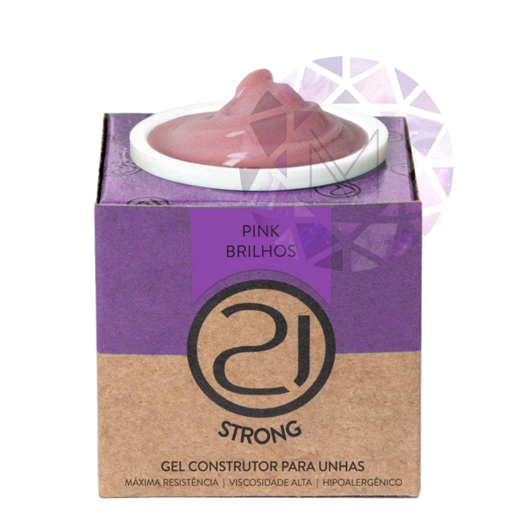 GEL STRONG NAILS 21 - PINK BRILHOS | SEM TPO