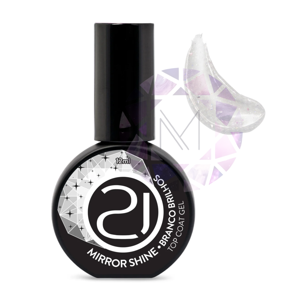 TOP COAT MIRROR SHINE NAILS 21 12ML - BRANCO BRILHOS