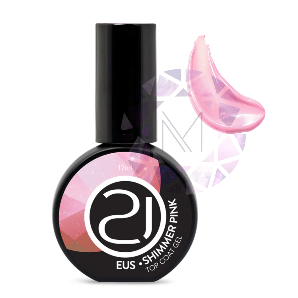 TOP COAT EUS NAILS 21 12ML - SHIMMER PINK 