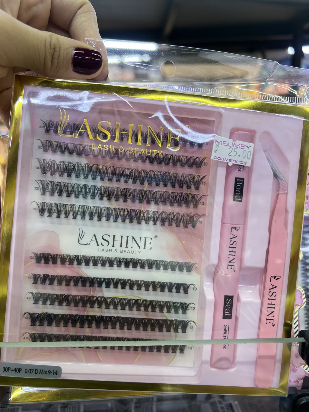 Cilios tufo Lashine com cola e pinça 