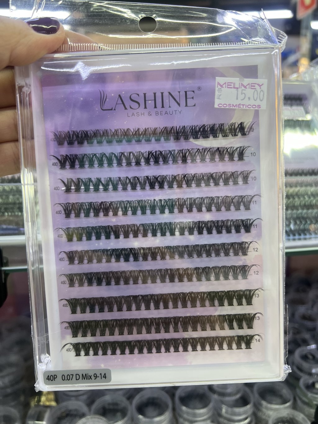 Cilios tufo Lashine 40p 0.07d mix 9-14