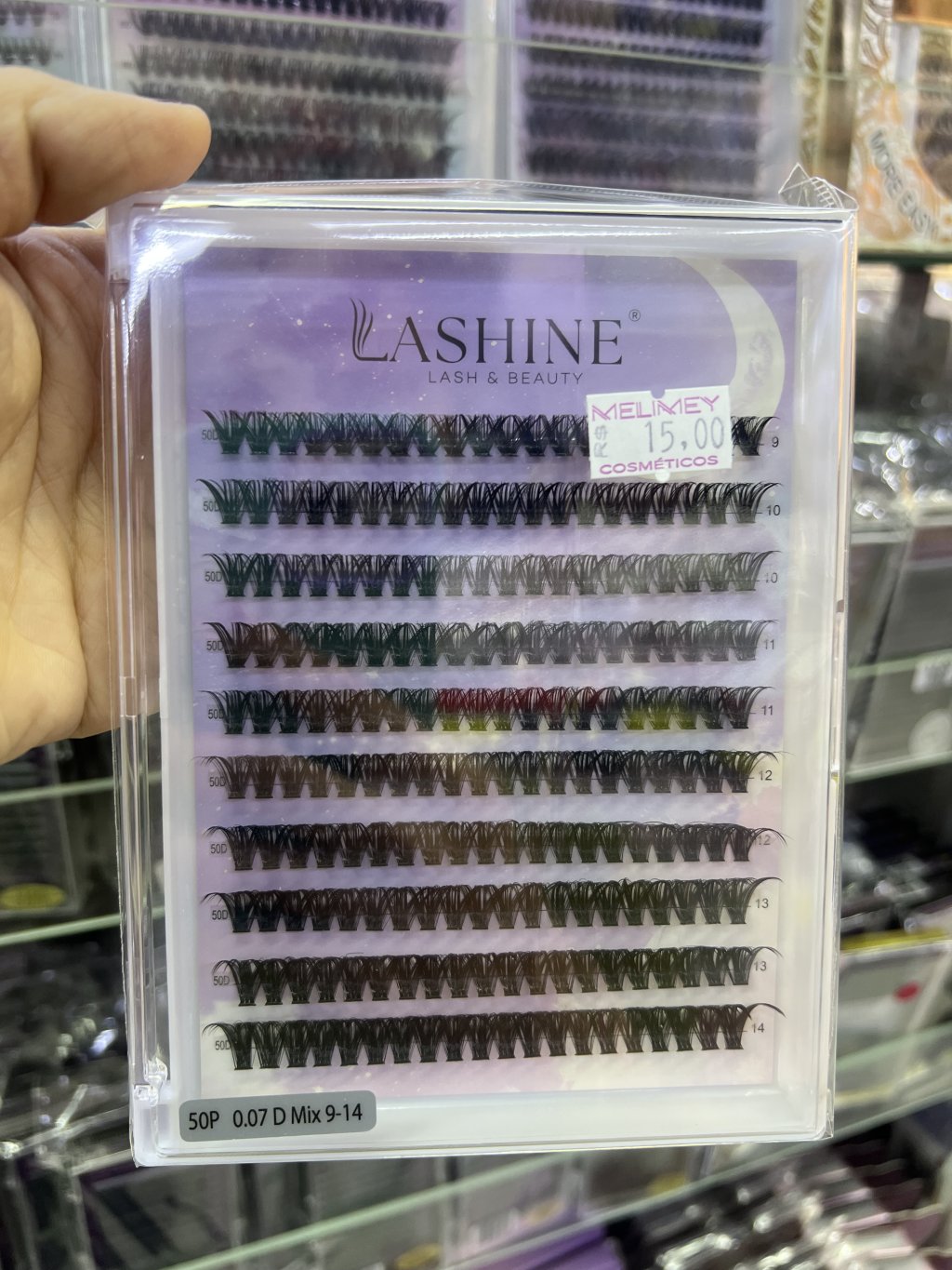 Cilios tufo Lashine 50p 0.07d mix 9-14