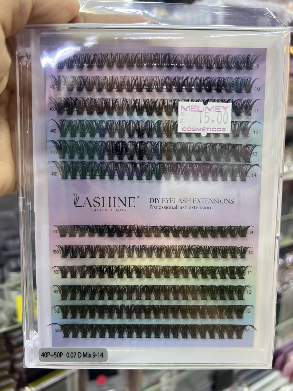 Cilios tufo Lashine 40P+50p 0.07d mix 9-14