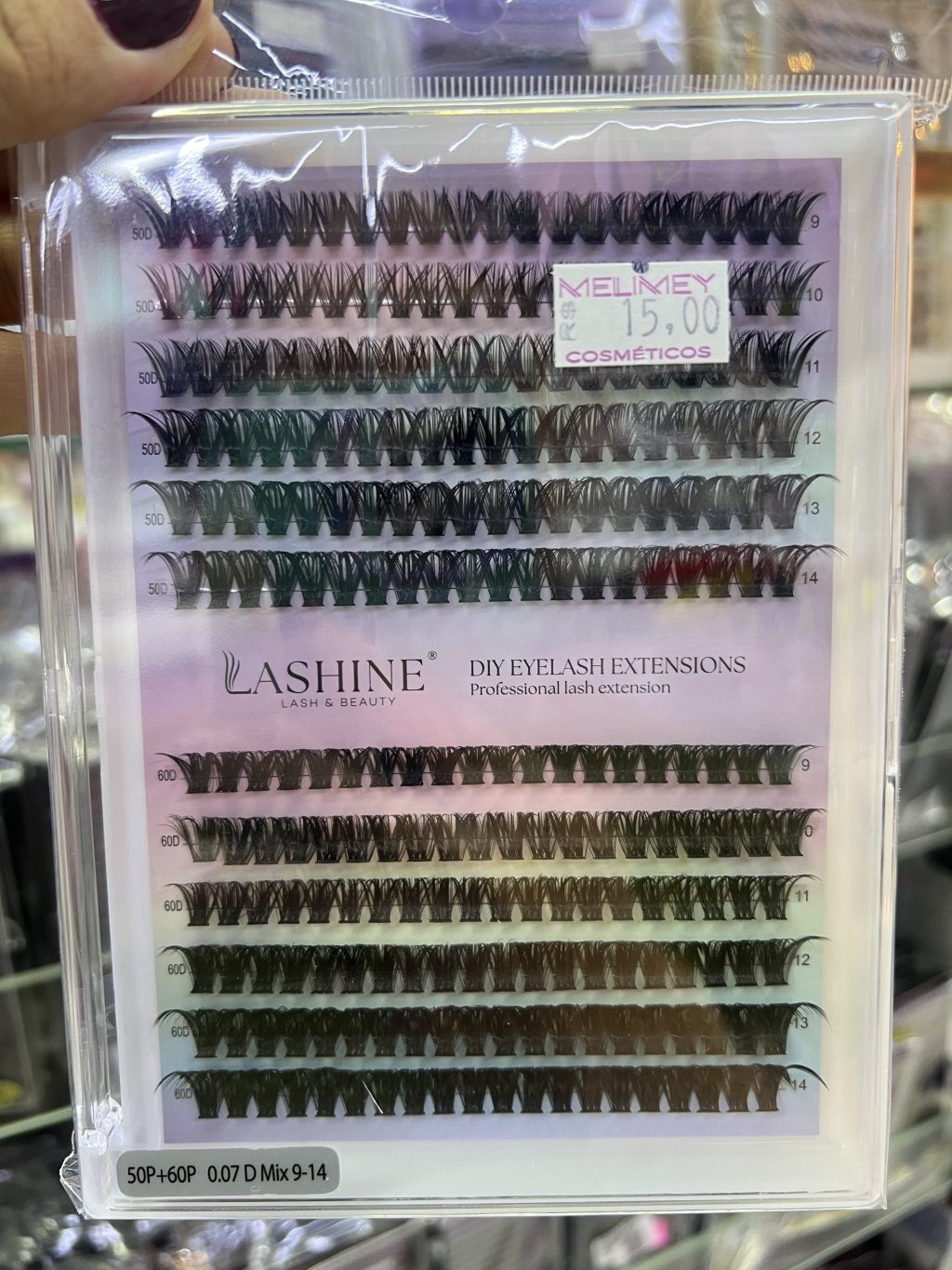 Cilios tufo Lashine 50p+60p 0.07d mix 9-14