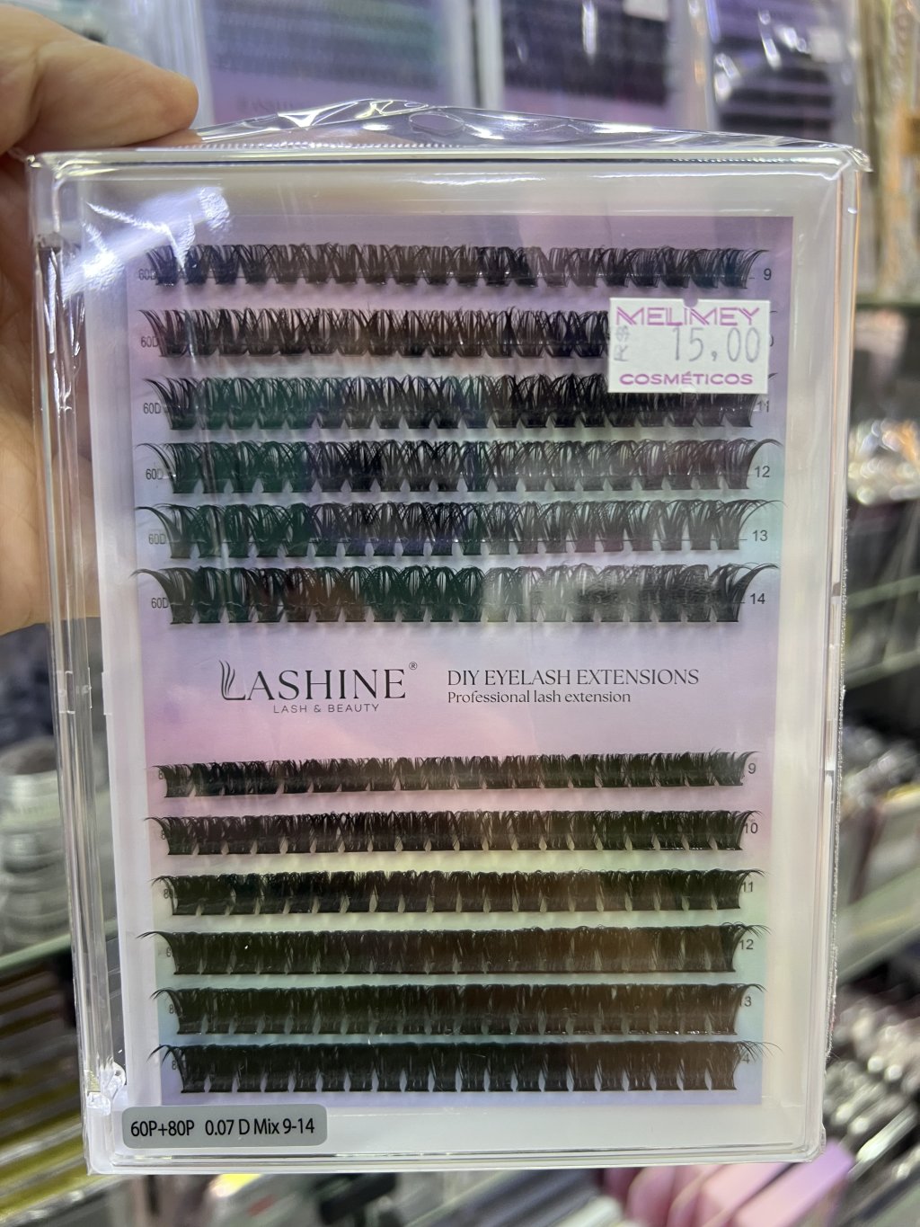 Cilios tufo Lashine 60p+80p 0.07d mix 9-14