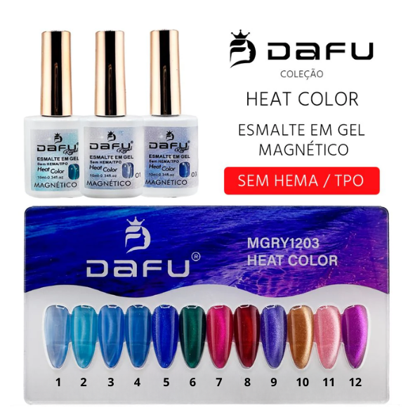 ESMALTE EM GEL MAGNÉTICO DAFU 10ML - COLEÇÃO HEAT COLOR