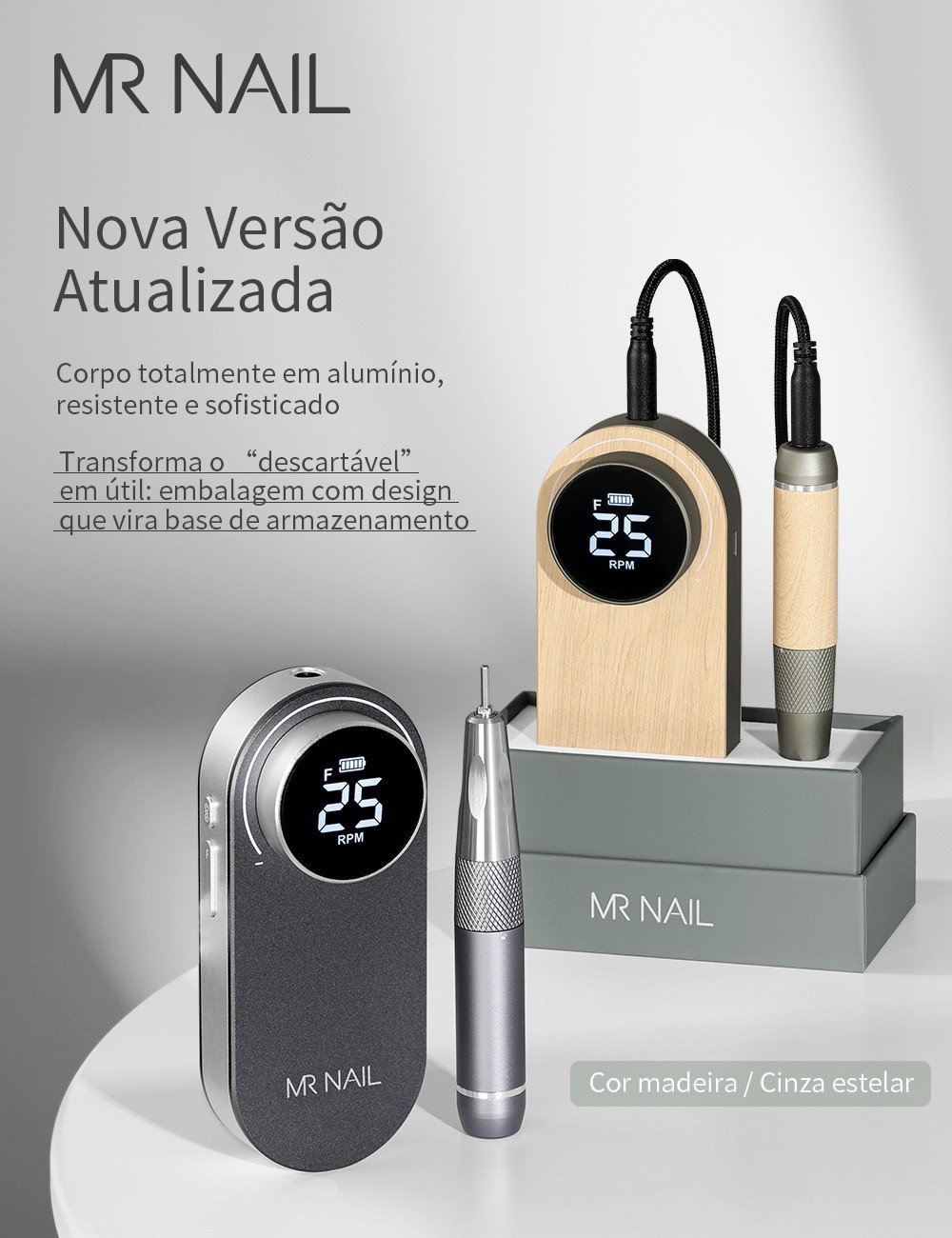 MICROMOTOR PORTÁTIL RECARREGÁVEL MR NAIL