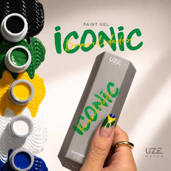 KIT GEL PAINT UZE NAILS - ICONIC BRASILIDADES (5 CORES)