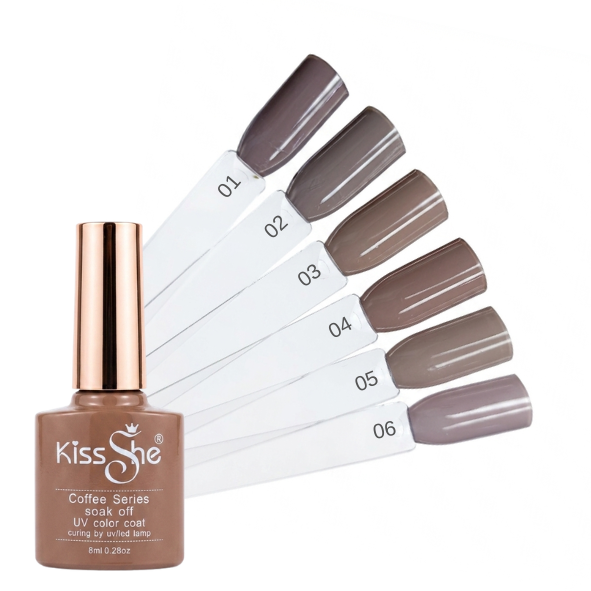ESMALTE EM GEL KISS SHE 8ML - COFFEE SERIES