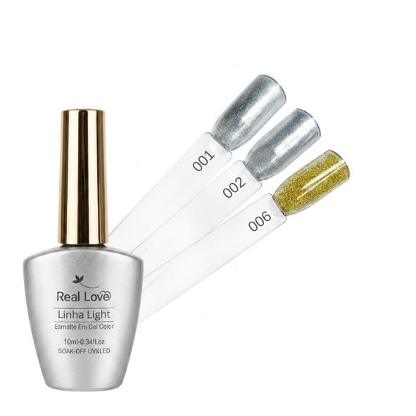 ESMALTE EM GEL REAL LOVE 10ML - COLEÇÃO GLITTER