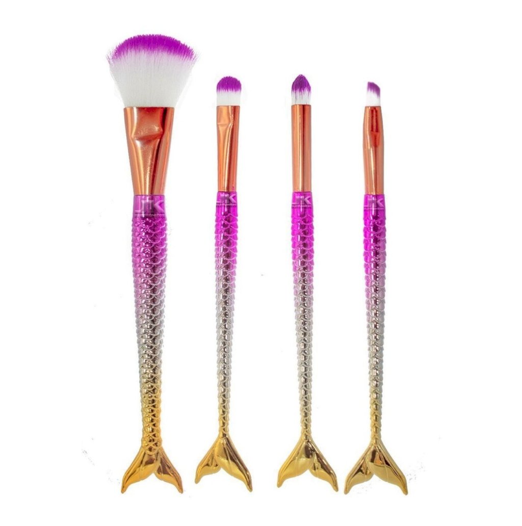 KIT DE PINCEIS SEREIA - ROSA E DOURADO