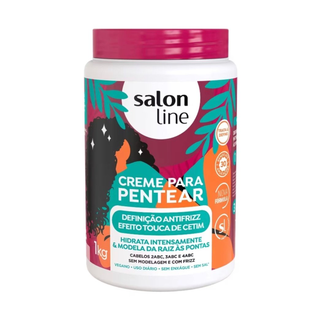 CREME PARA PENTEAR DEFINIÇÃO ANTIFRIZZ, EFEITO TOUCA DE CETIM - SALON LINE