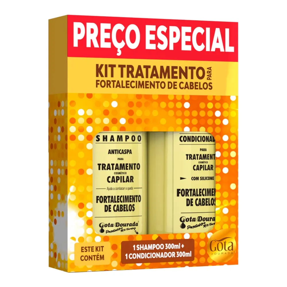 Kit Shampoo Gota Dourada Combate a Queda