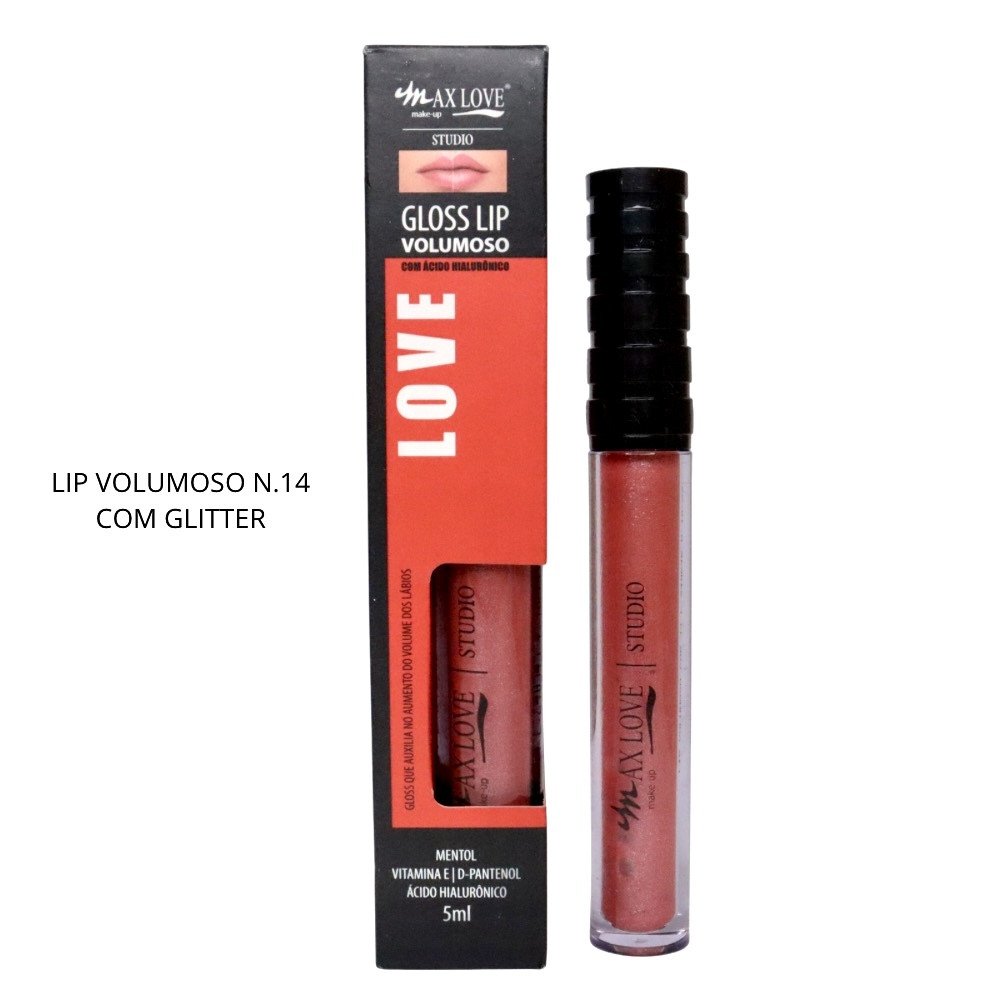 LIP VOLUMOSO N.14 COM GLITTER - MAX LOVE