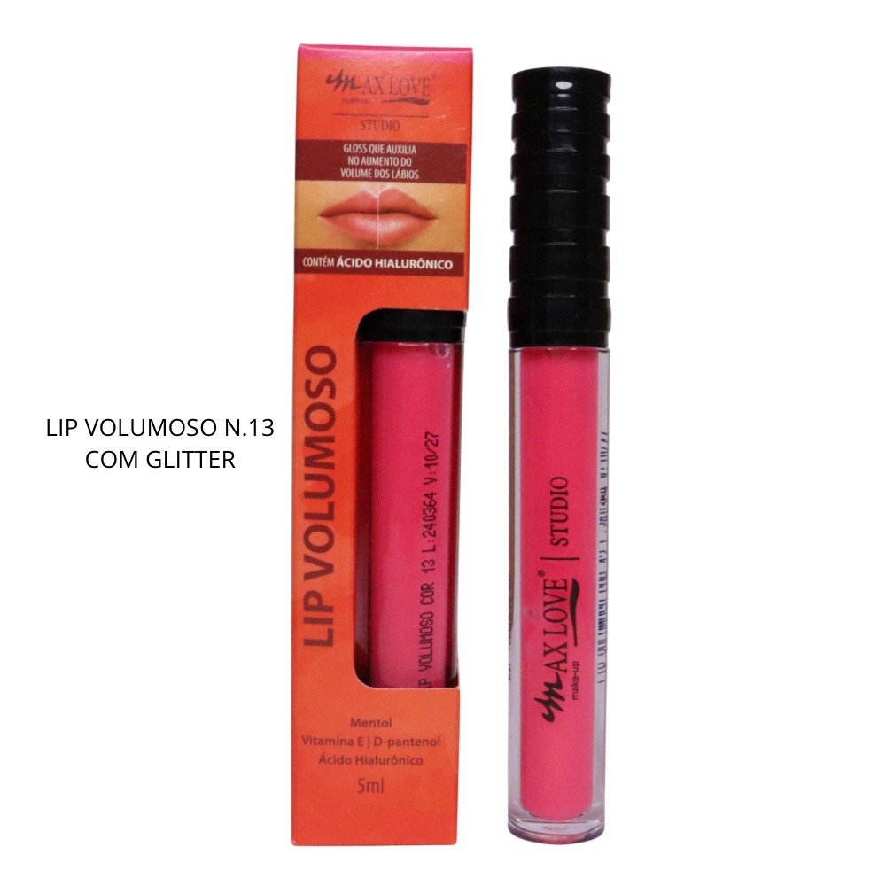 LIP VOLUMOSO N.13 COM GLITTER - MAX LOVE