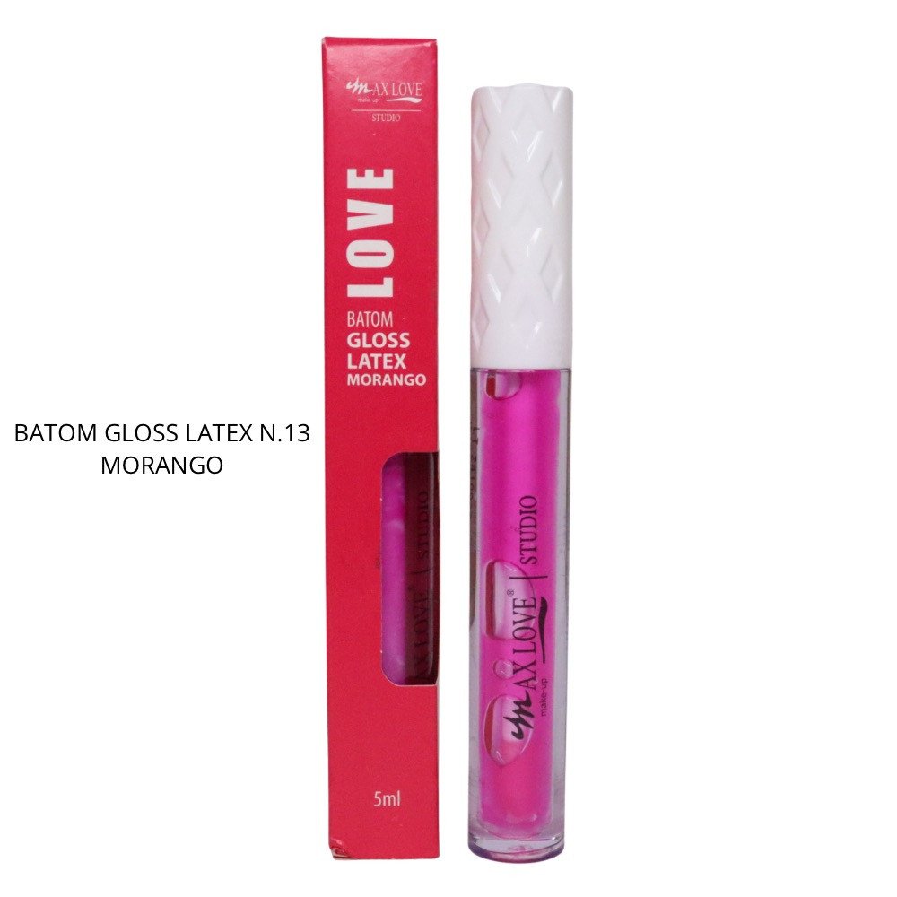 BATOM GLOSS LÁTEX N.13 MORANGO - MAX LOVE