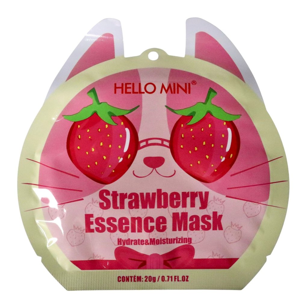 MÁSCARA DE HIDRATAÇÃO FACIAL DE MORANGO - HELLO MINI