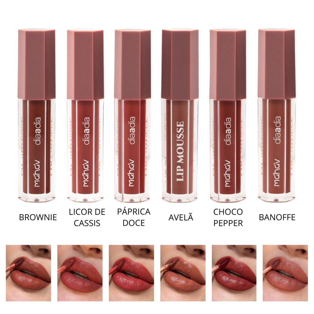 BATOM LÍQUIDO LIP MOUSSE DIA A DIA - MAHAV