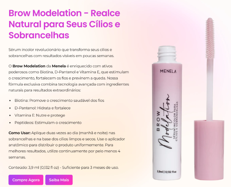 SÉRUM MENELA INCOLOR CÍLIOS E SOBRANCELHAS