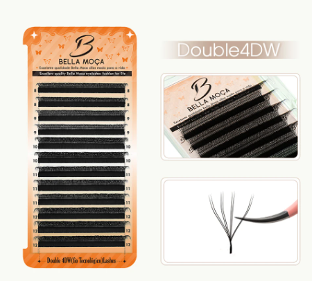 CÍLIOS 8DW FIOS DUPLOS BELLA MOÇA 0.07D Mix 8-14mm