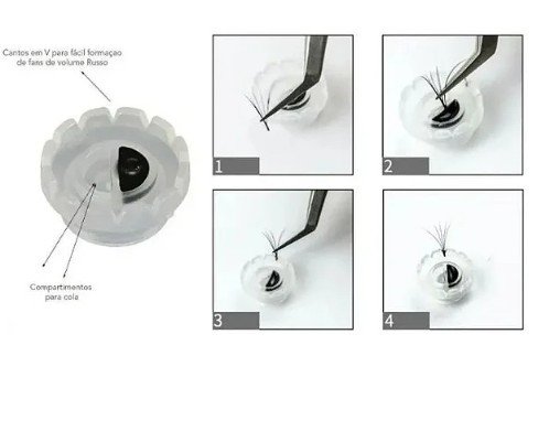 BATOQUE FLOR PARA ALONGAMENTO DE CÍLIOS (10 UNIDADES)