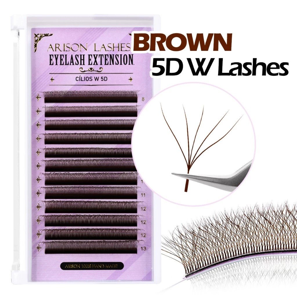 CÍLIOS ARISON LASHES 5DW EGÍPCIO MARROM 0.07D MIX 8-13mm