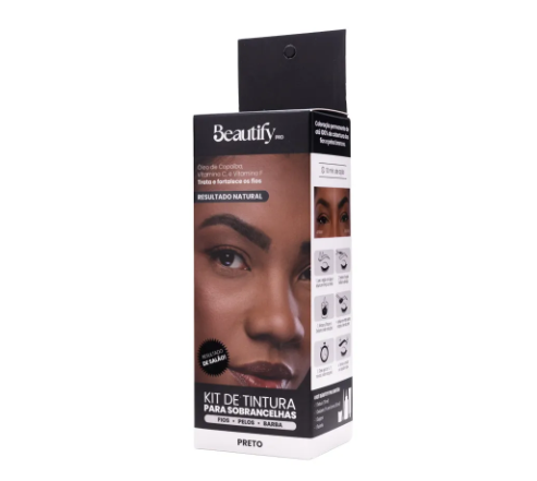 KIT TINTURA PRETO BEAUTIFY PRO 10ML + OXIDANTE 3% + DAPPEN + PAZINHA