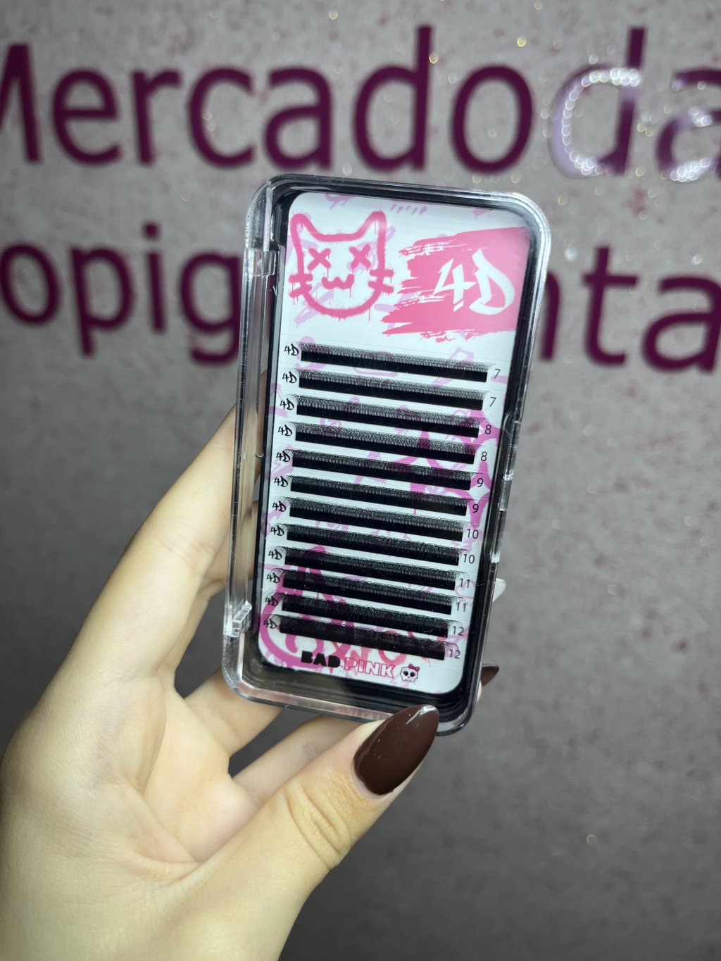 CÍLIOS BAD PINK W4D EGÍPCIO CURVATURA C MIX 7-12 0.07