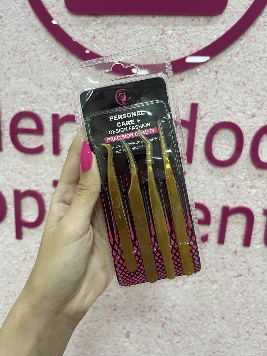 KIT 4 PINÇAS CÍLIOS AÇO INOX