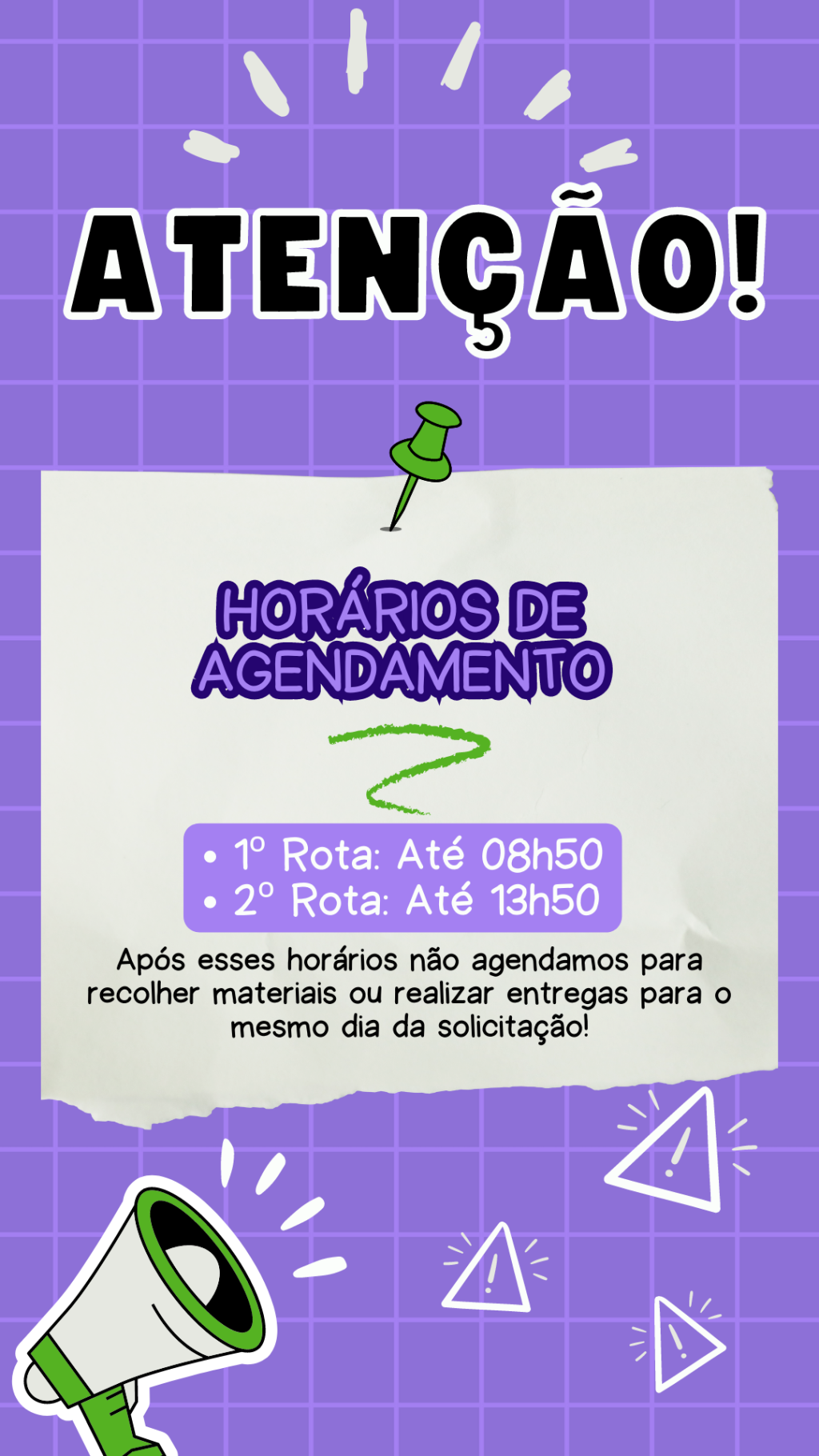 HORÁRIO DAS ROTAS