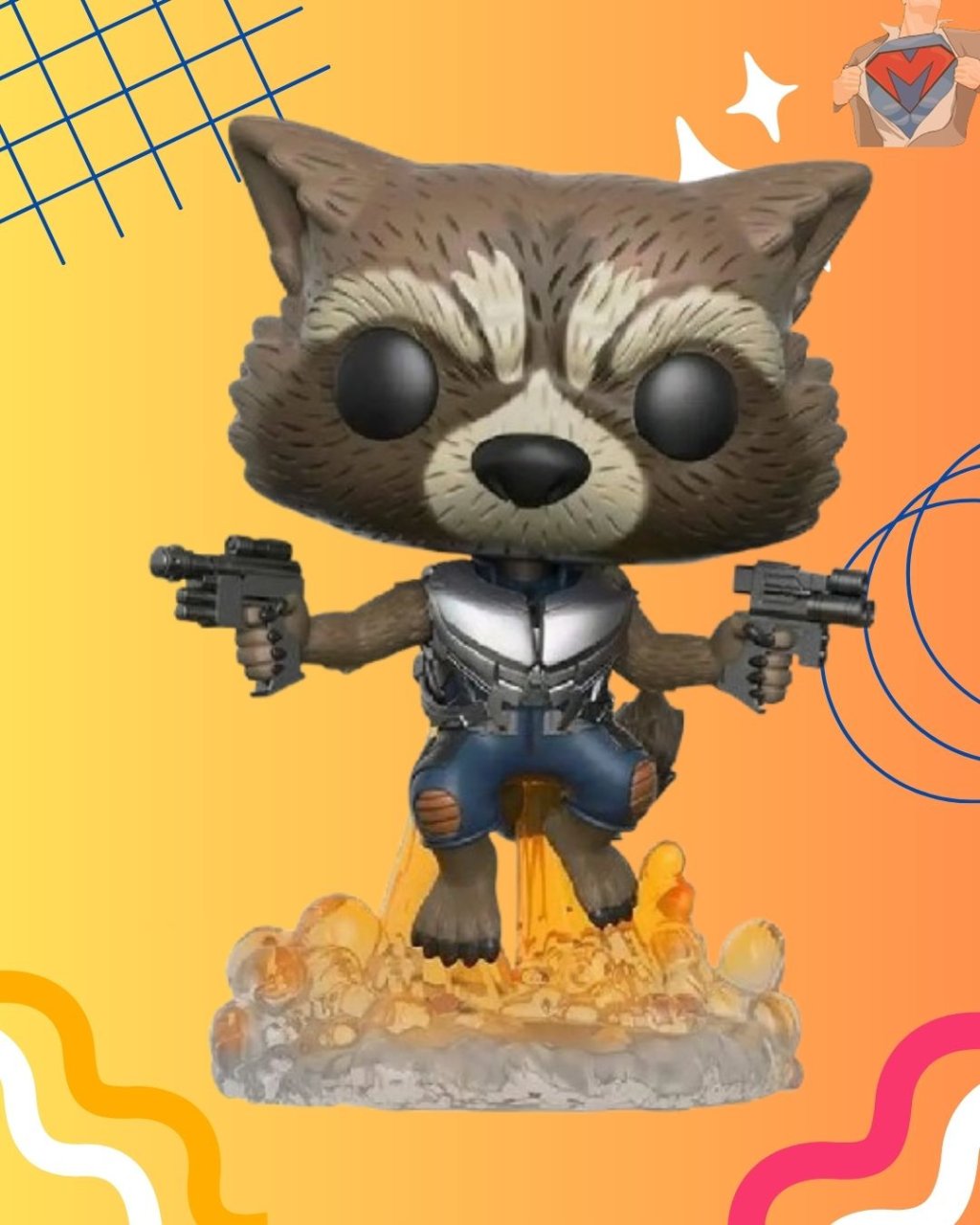 Funko Pop - Flying Rocket - Guardiões da Galáxias ( Caixa não inclusa )
