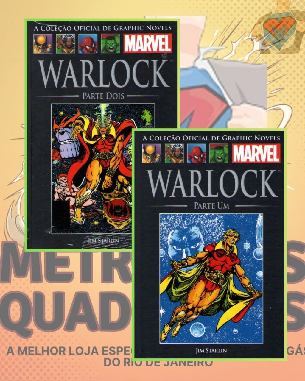 A Coleção Oficial de Graphic Novels Marvel : Clássicos Vol. XXXII e XXXIII - Warlock Origem ( Capa Dura ) Editora Salvat - Completa