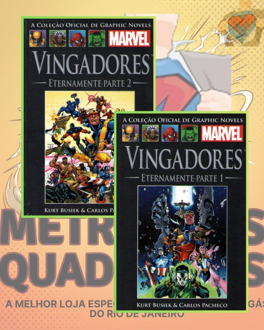 A Coleção Oficial de Graphic Novels Marvel Vol. 14 e 15 - Vingadores Eternamente Parte 1 e 2 ( Capa Dura ) Editora Salvat - Completa