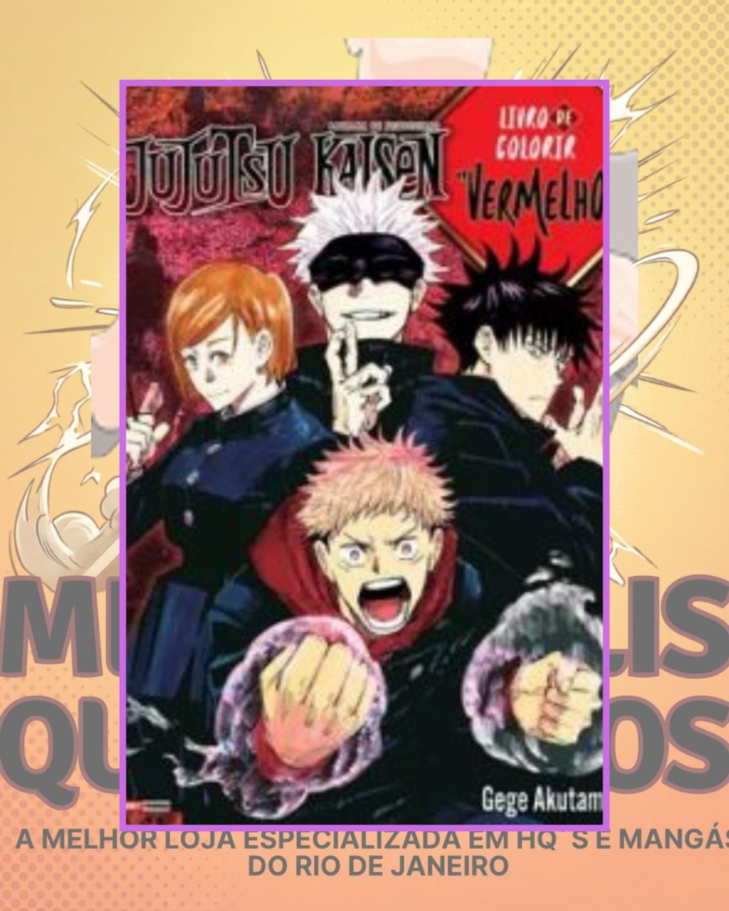 Jujutsu Kaisen - Livro de Colorir - Vermelho