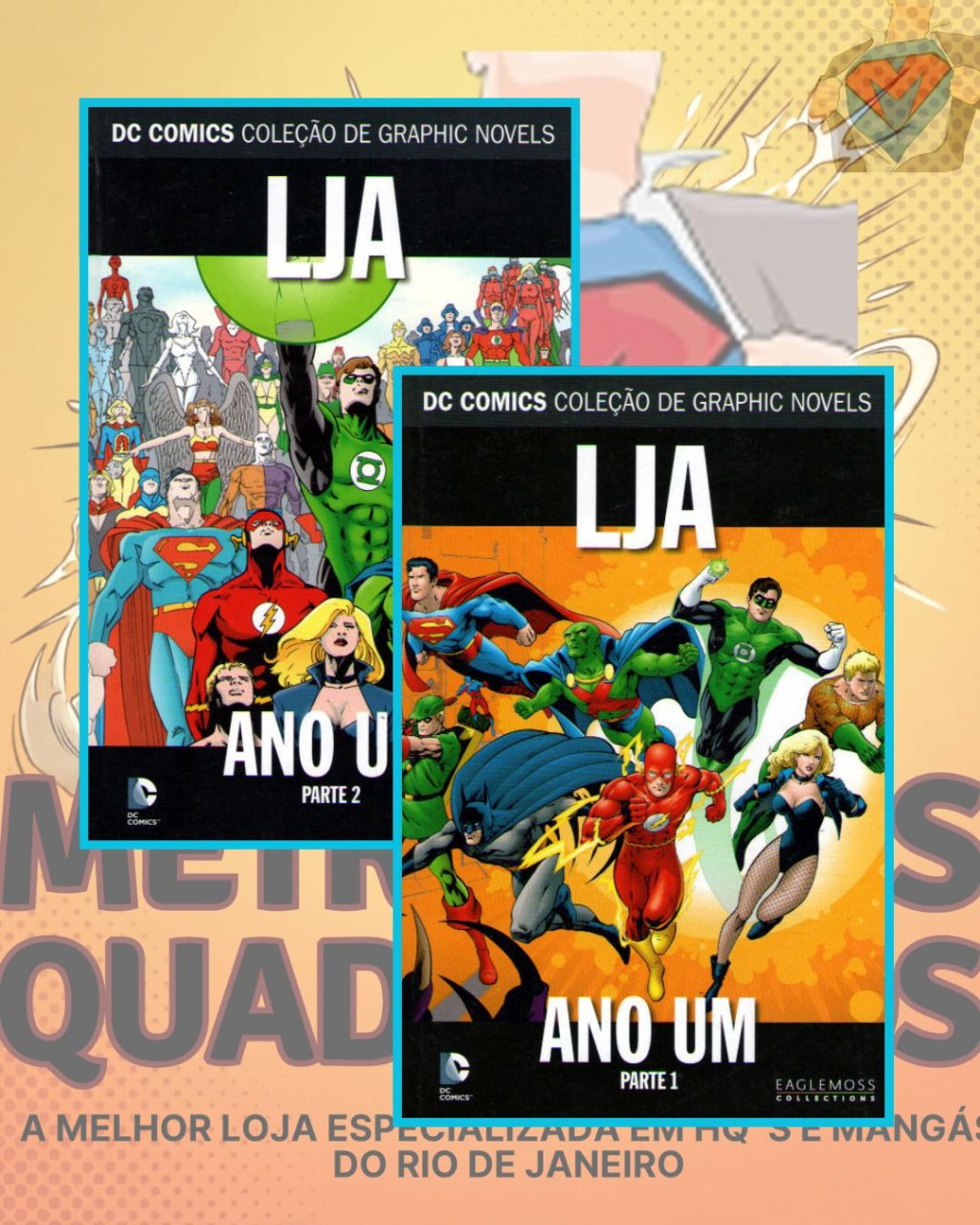DC Comics Coleção de Graphic Novels Volumes 9 e 10 - LJA Ano Um Volumes 1 e 2 - Capa Dura ( Completa ) Editora Eaglemoss