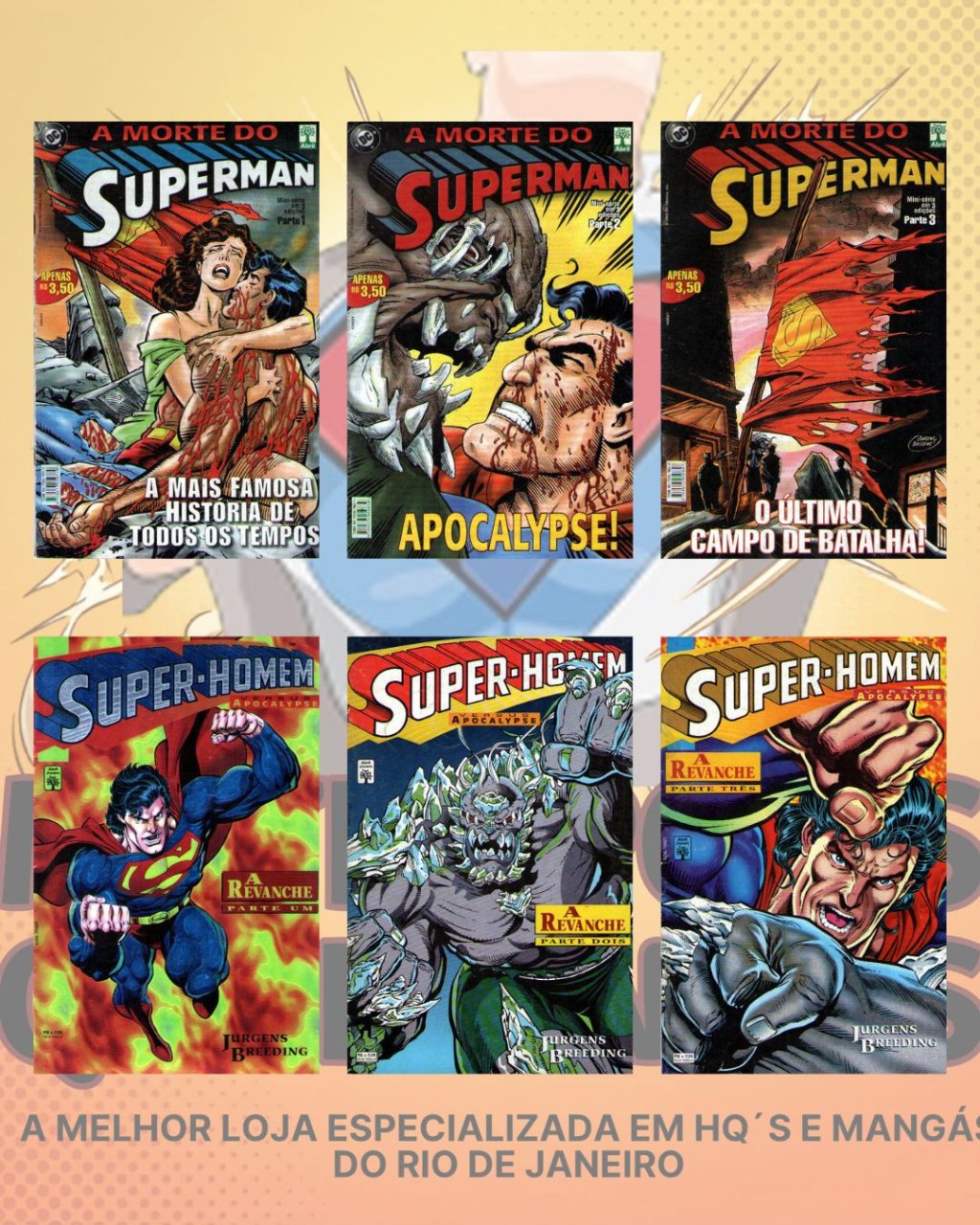 A Morte do Superman Números 1 ao 3 + Super Homem vs Apocalypse Números 1 ao 3 ( Completas )