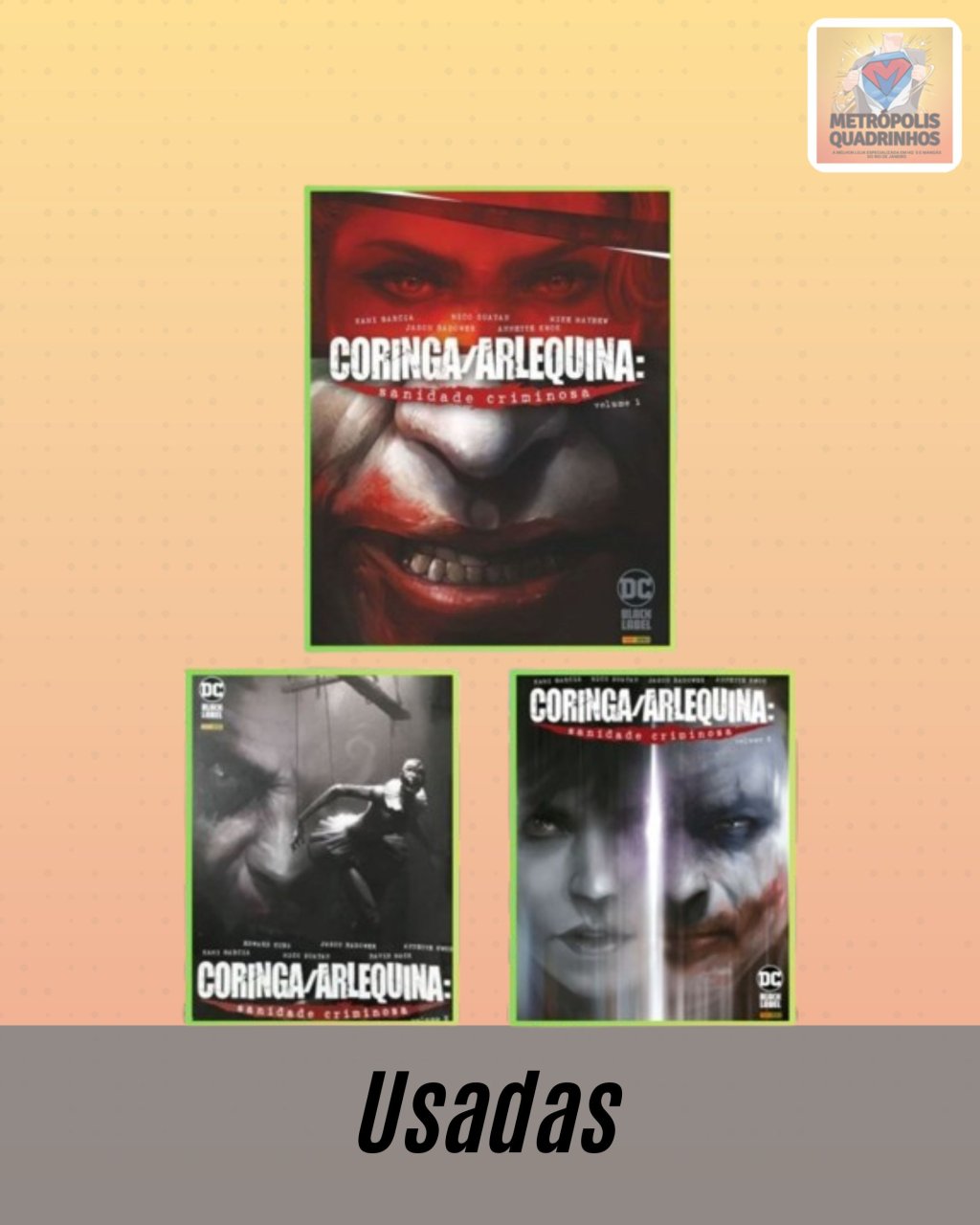 Coringa / Arlequina: Sanidade Criminosa Volumes 01 ao 03 ( Capa Dura ) Completa