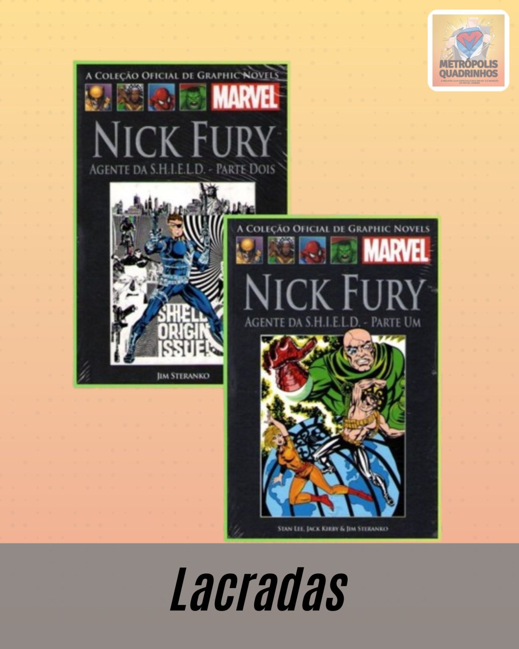 A Coleção Oficial de Graphic Novels Marvel : Clássicos Volumes VIII e XIX - Nick Fury Agente da S.H.I.L.D. Parte Um e Dois ( Capa Dura ) - Completa - Editora Salvat