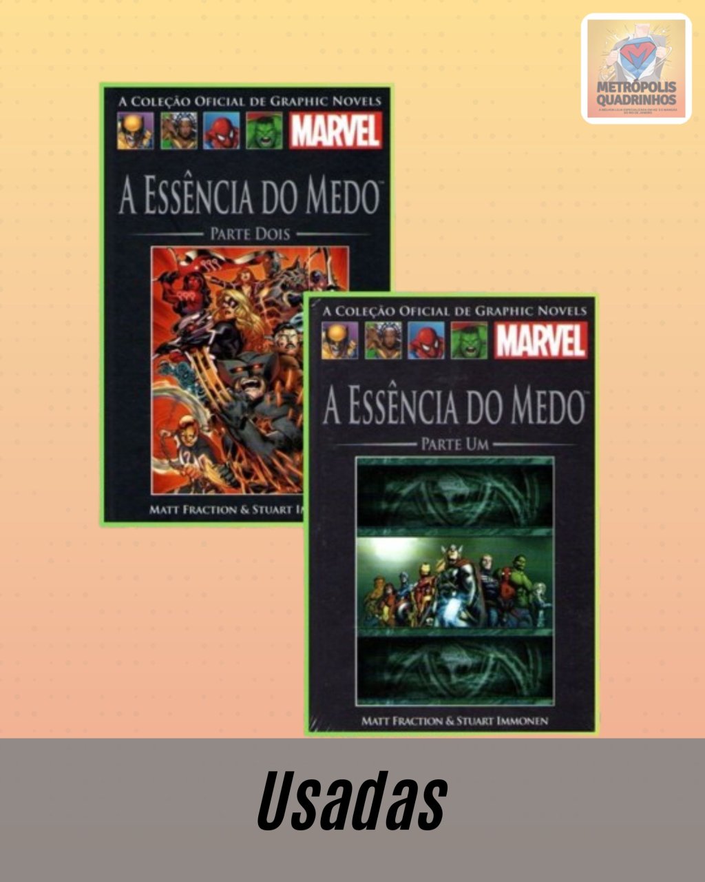 A Coleção Oficial de Graphic Novels Marvel Volumes 70 e 71 - A Essência do Medo Parte 1 e 2 ( Capa Dura ) Editora Salvat - Completa