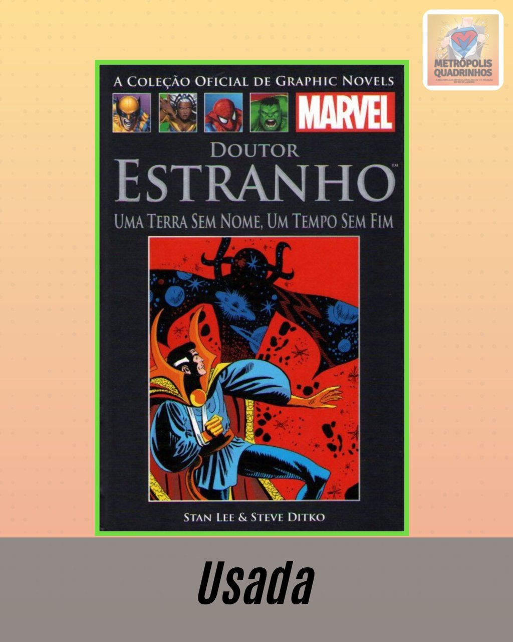 A Coleção Oficial de Graphic Novels Marvel - Clássicos III Doutor Estranho Uma Terra sem Nome, Um Tempo sem Fim ( Capa Dura ) Editora Salvat