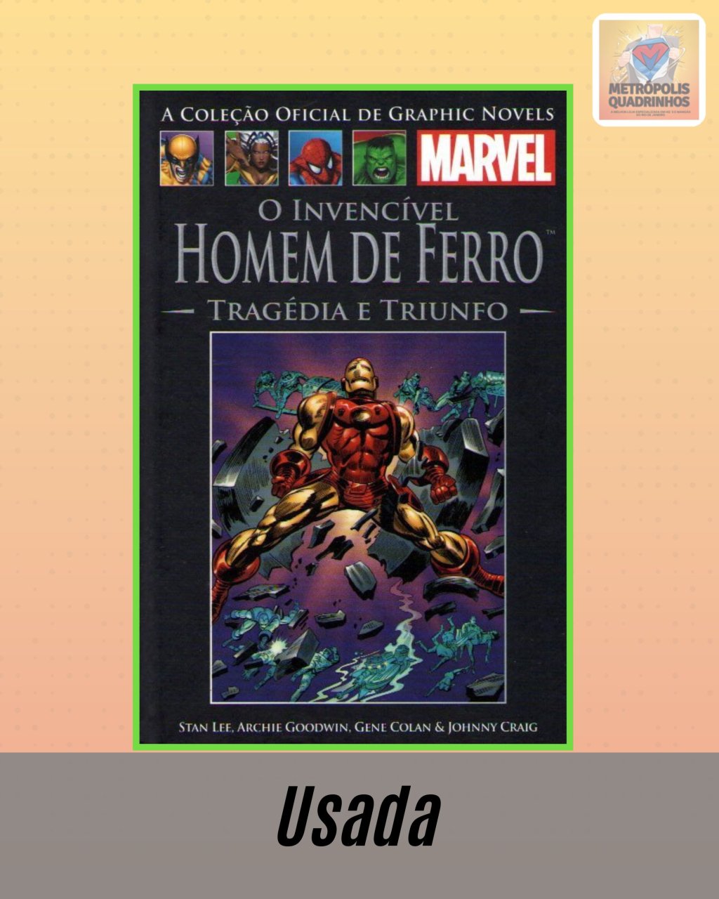 A Coleção Oficial de Graphic Novels Marvel - Clássicos VII O Invencível Homem de Ferro: Tragédia e Triunfo ( Capa Dura ) Editora Salvat